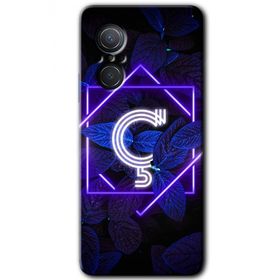 Huawei Nova 9 SE Dark Neon Yaprak Ç Harfi Baskılı Uyumlu Silikon Kılıf