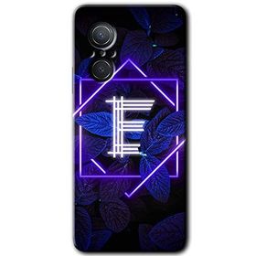 Huawei Nova 9 SE Dark Neon Yaprak E Harfi Baskılı Uyumlu Silikon Kılıf