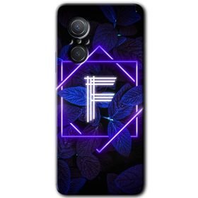 Huawei Nova 9 SE Dark Neon Yaprak F Harfi Baskılı Uyumlu Silikon Kılıf