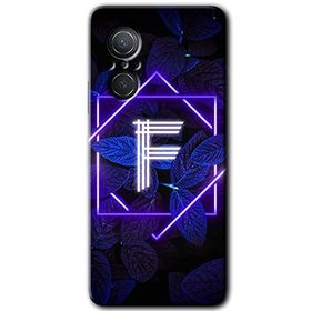 Huawei Nova 9 SE Dark Neon Yaprak F Harfi Baskılı Uyumlu Silikon Kılıf
