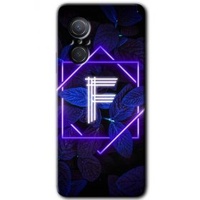 Huawei Nova 9 SE Dark Neon Yaprak F Harfi Baskılı Uyumlu Silikon Kılıf