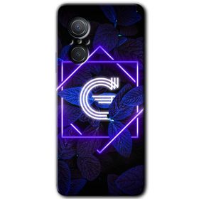 Huawei Nova 9 SE Dark Neon Yaprak G Harfi Baskılı Uyumlu Silikon Kılıf