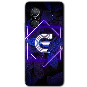 Huawei Nova 9 SE Dark Neon Yaprak G Harfi Baskılı Uyumlu Silikon Kılıf