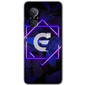Huawei Nova 9 SE Dark Neon Yaprak G Harfi Baskılı Uyumlu Silikon Kılıf