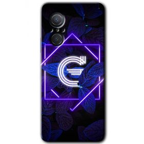 Huawei Nova 9 SE Dark Neon Yaprak G Harfi Baskılı Uyumlu Silikon Kılıf