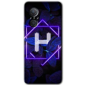 Huawei Nova 9 SE Dark Neon Yaprak H Harfi Baskılı Uyumlu Silikon Kılıf