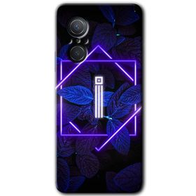 Huawei Nova 9 SE Dark Neon Yaprak İ Harfi Baskılı Uyumlu Silikon Kılıf