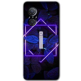 Huawei Nova 9 SE Dark Neon Yaprak İ Harfi Baskılı Uyumlu Silikon Kılıf