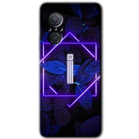 Huawei Nova 9 SE Dark Neon Yaprak İ Harfi Baskılı Uyumlu Silikon Kılıf