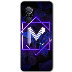 Huawei Nova 9 SE Dark Neon Yaprak M Harfi Baskılı Uyumlu Silikon Kılıf