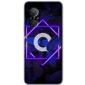 Huawei Nova 9 SE Dark Neon Yaprak O Harfi Baskılı Uyumlu Silikon Kılıf