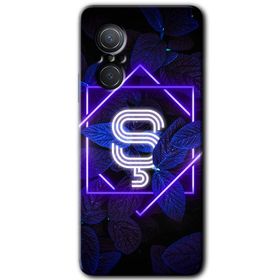 Huawei Nova 9 SE Dark Neon Yaprak P Harfi Baskılı Uyumlu Silikon Kılıf