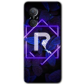 Huawei Nova 9 SE Dark Neon Yaprak P Harfi Baskılı Uyumlu Silikon Kılıf