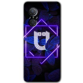 Huawei Nova 9 SE Dark Neon Yaprak P Harfi Baskılı Uyumlu Silikon Kılıf