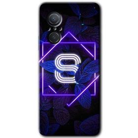 Huawei Nova 9 SE Dark Neon Yaprak Ş Harfi Baskılı Uyumlu Silikon Kılıf