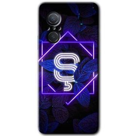Huawei Nova 9 SE Dark Neon Yaprak Ş Harfi Baskılı Uyumlu Silikon Kılıf