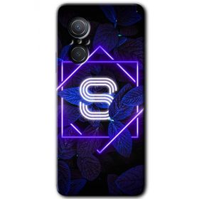 Huawei Nova 9 SE Dark Neon Yaprak Ş Harfi Baskılı Uyumlu Silikon Kılıf
