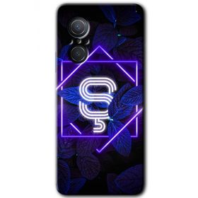 Huawei Nova 9 SE Dark Neon Yaprak Ş Harfi Baskılı Uyumlu Silikon Kılıf