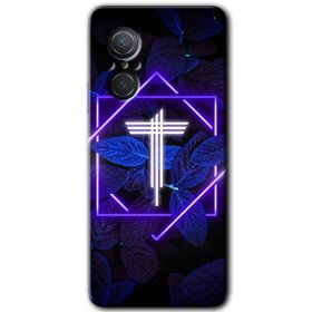 Huawei Nova 9 SE Dark Neon Yaprak T Harfi Baskılı Uyumlu Silikon Kılıf