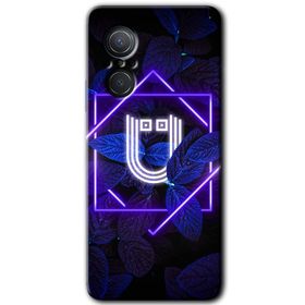 Huawei Nova 9 SE Dark Neon Yaprak U Harfi Baskılı Uyumlu Silikon Kılıf