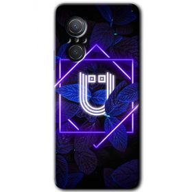 Huawei Nova 9 SE Dark Neon Yaprak U Harfi Baskılı Uyumlu Silikon Kılıf