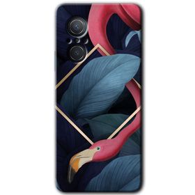 Huawei Nova 9 SE Flamingo Yaprak Baskılı Uyumlu Silikon Kılıf