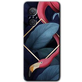 Huawei Nova 9 SE Flamingo Yaprak Baskılı Uyumlu Silikon Kılıf