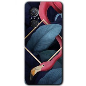 Huawei Nova 9 SE Flamingo Yaprak Baskılı Uyumlu Silikon Kılıf