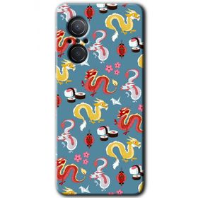 Huawei Nova 9 SE Funky Dragon Baskılı Uyumlu Silikon Kılıf