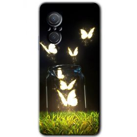 Huawei Nova 9 SE Işıklı Kelebekler Baskılı Uyumlu Silikon Kılıf
