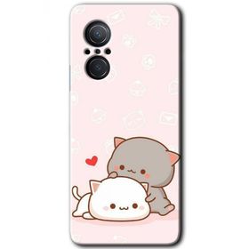 Huawei Nova 9 SE Kedi Aşkı Baskılı Uyumlu Silikon Kılıf