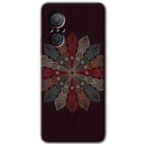 Huawei Nova 9 SE Mandala Patterns Kaleidoscope Baskılı Uyumlu Silikon Kılıf