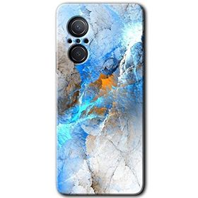 Huawei Nova 9 SE Mavi Buzul Baskılı Uyumlu Silikon Kılıf
