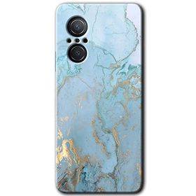 Huawei Nova 9 SE Mavi Gold Mermer Baskılı Uyumlu Silikon Kılıf
