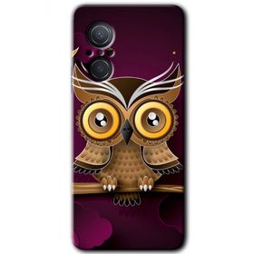 Huawei Nova 9 SE Owl Bird Branch Baskılı Uyumlu Silikon Kılıf