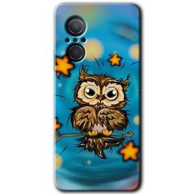 Huawei Nova 9 SE Owl Bird Stars Baskılı Uyumlu Silikon Kılıf