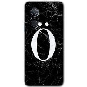 Huawei Nova 9 SE Siyah Mermer Desenli Ö Harfi Baskılı Uyumlu Silikon Kılıf