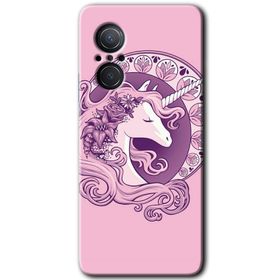 Huawei Nova 9 SE Unicorn Pembe Baskılı Uyumlu Silikon Kılıf
