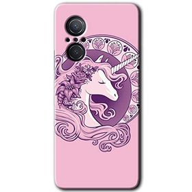 Huawei Nova 9 SE Unicorn Pembe Baskılı Uyumlu Silikon Kılıf