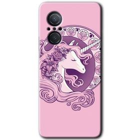 Huawei Nova 9 SE Unicorn Pembe Baskılı Uyumlu Silikon Kılıf