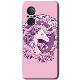 Huawei Nova 9 SE Unicorn Pembe Baskılı Uyumlu Silikon Kılıf
