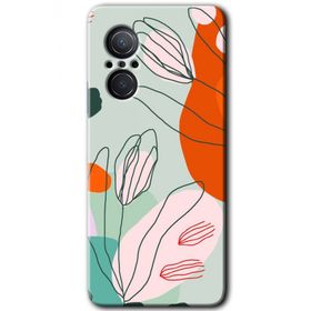 Huawei Nova 9 SE Vektör Çiçekler Baskılı Uyumlu Silikon Kılıf