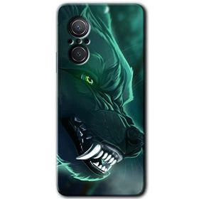 Huawei Nova 9 SE Yeşil Kurt Baskılı Uyumlu Silikon Kılıf
