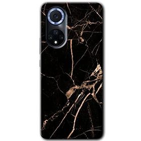 Huawei Nova 9 Siyah Gold Mermer Baskılı Uyumlu Silikon Kılıf
