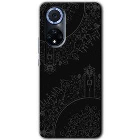 Huawei Nova 9 Siyah Mandala Baskılı Uyumlu Silikon Kılıf