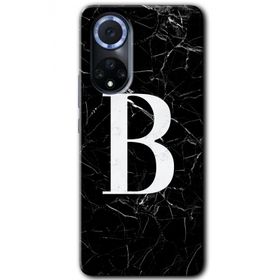 Huawei Nova 9 Siyah Mermer Desenli B Harfi Baskılı Uyumlu Silikon Kılıf