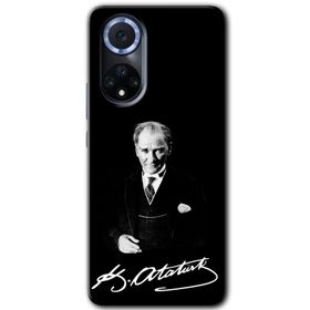 Huawei Nova 9 Siyah Mermer Desenli Y Harfi Baskılı Uyumlu Silikon Kılıf