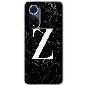 Huawei Nova 9 Siyah Mermer Desenli Z Harfi Baskılı Uyumlu Silikon Kılıf