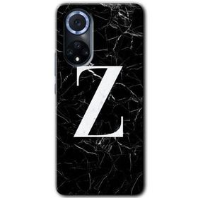 Huawei Nova 9 Siyah Mermer Desenli Z Harfi Baskılı Uyumlu Silikon Kılıf