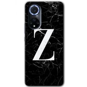Huawei Nova 9 Siyah Mermer Desenli Z Harfi Baskılı Uyumlu Silikon Kılıf